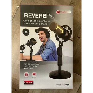 Tzumi Reverb Pro‎ Condenser Microphone Shock Mount & Stand Podcast on Air​